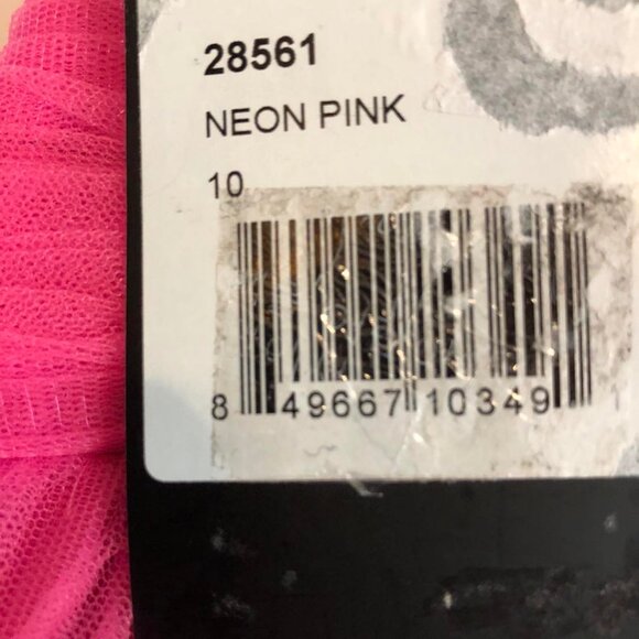 NWT LA FEMME Pink Neon Light Tulle Gown Sweetheart Neck Laceup Back 10 MSRP $408 - Picture 11 of 11